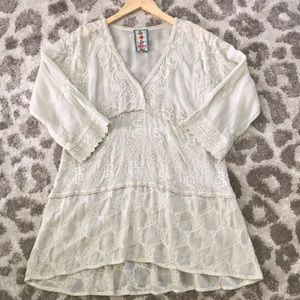 🌺Vintage Johnny Was Embroidered Lace Tunic - M